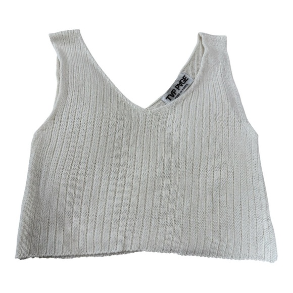 TAP PAGE Cream Knit Tank Top - Picture 1 of 6